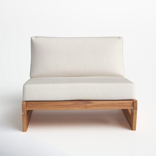 Despina Teak Outdoor Armless Lounge Chair with Cushions & Reviews